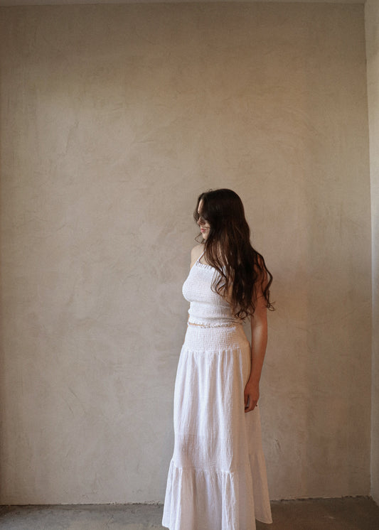 Tiered Skirt - White