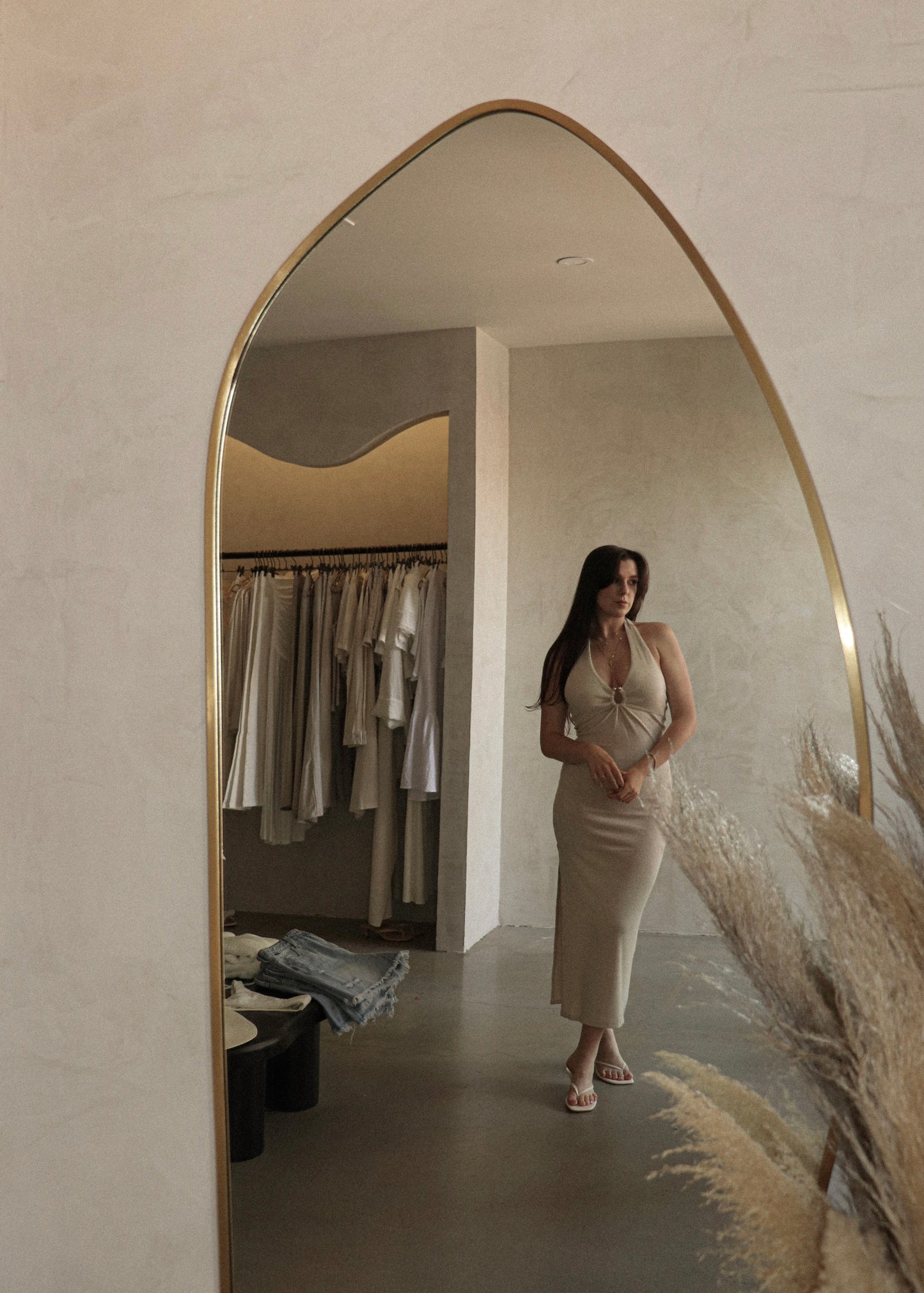 Vacation Halter Dress - Natural