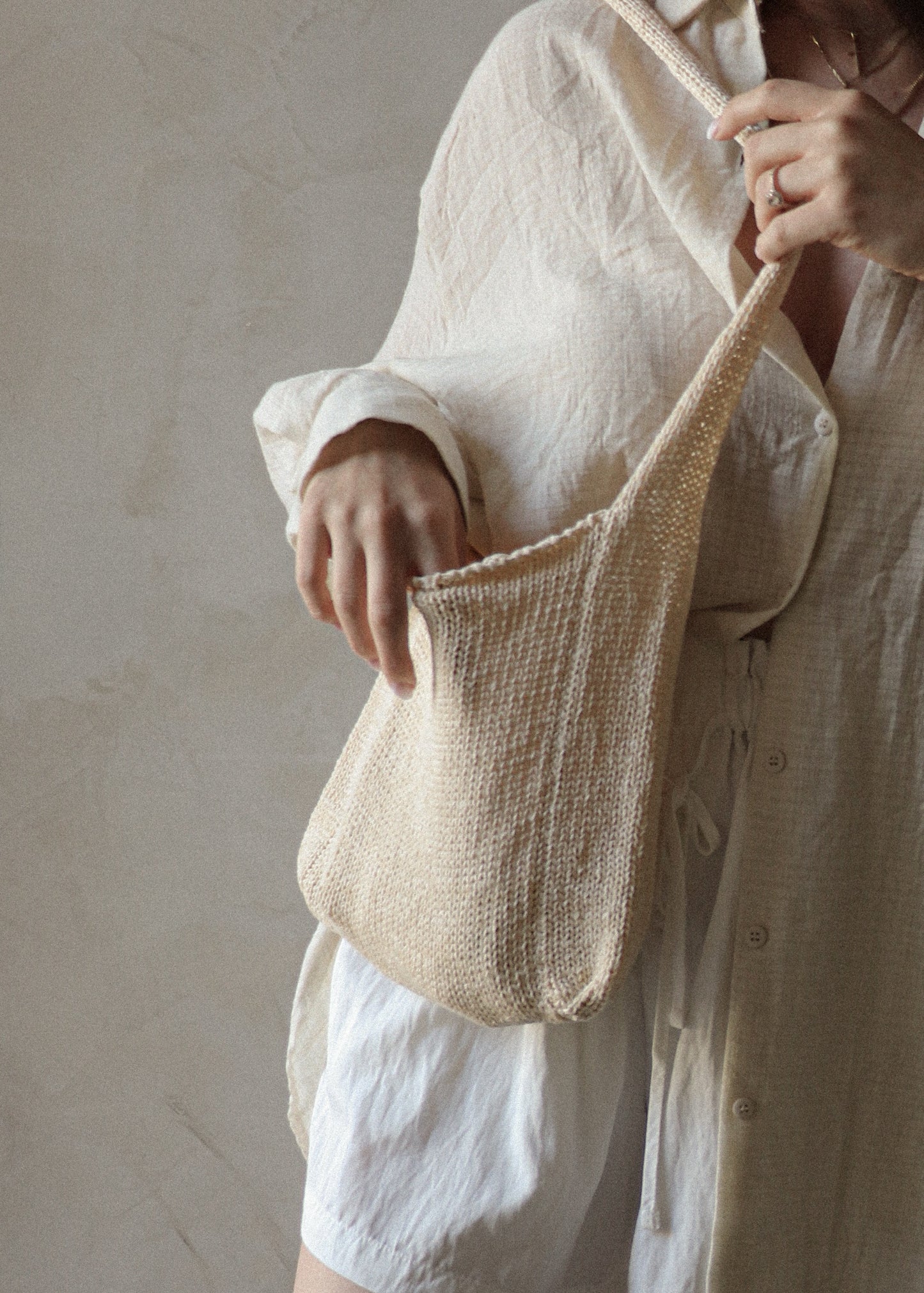 Summer Knit Bag - Cream