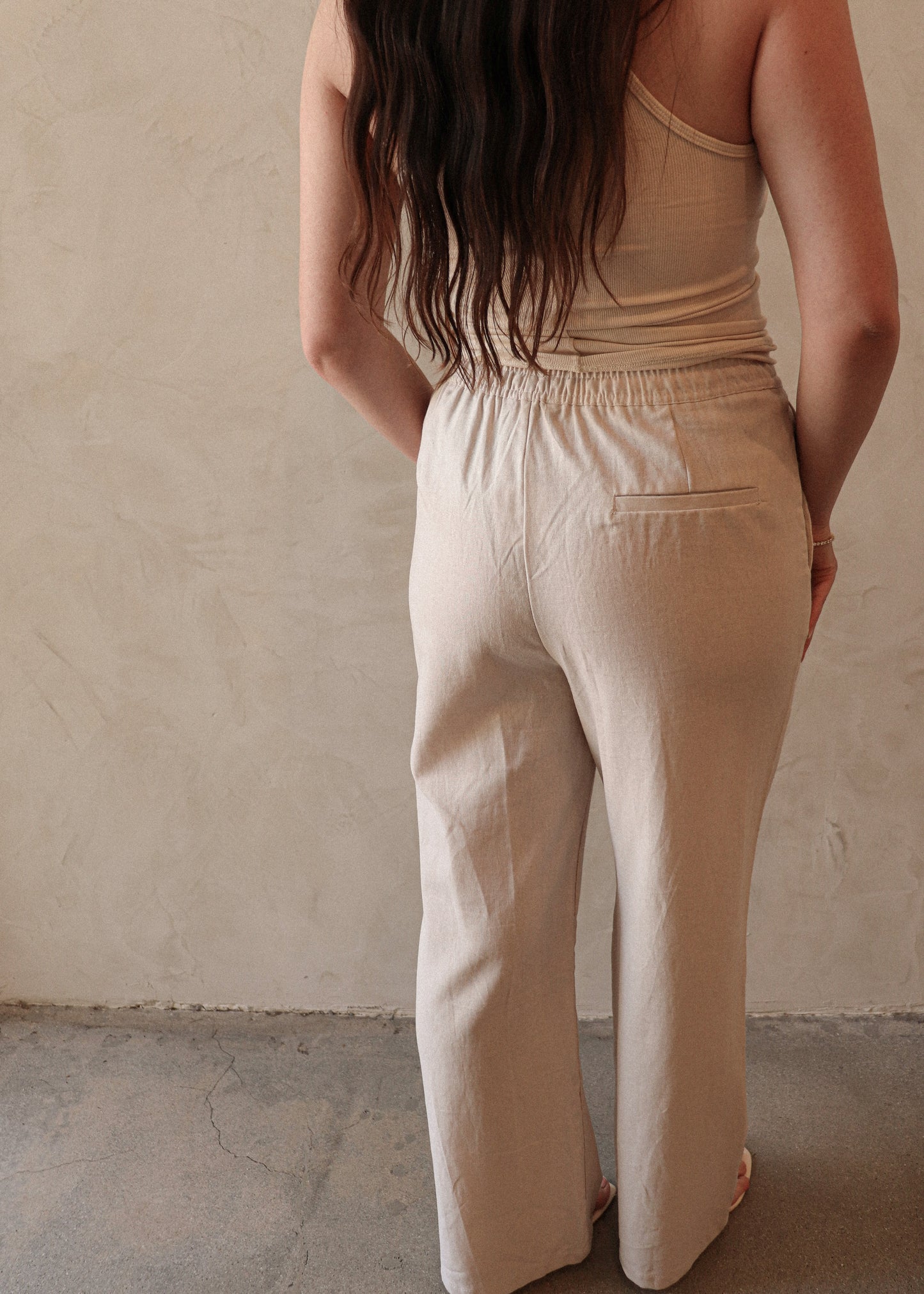 Linen Drawstring Pant - Natural