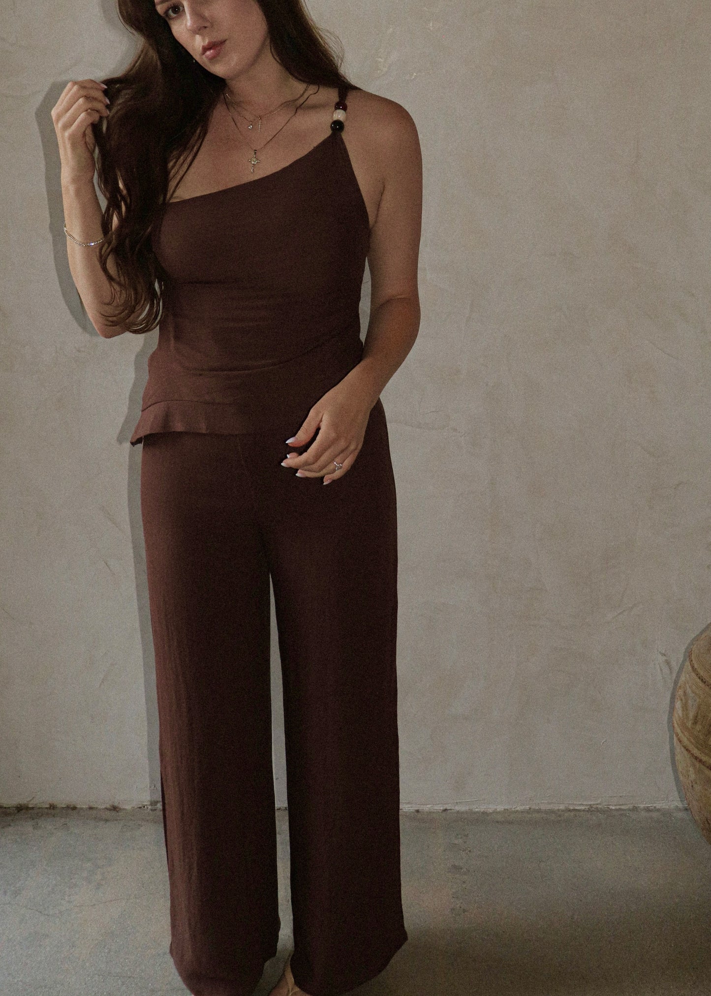 Sienna One Shoulder - Brown