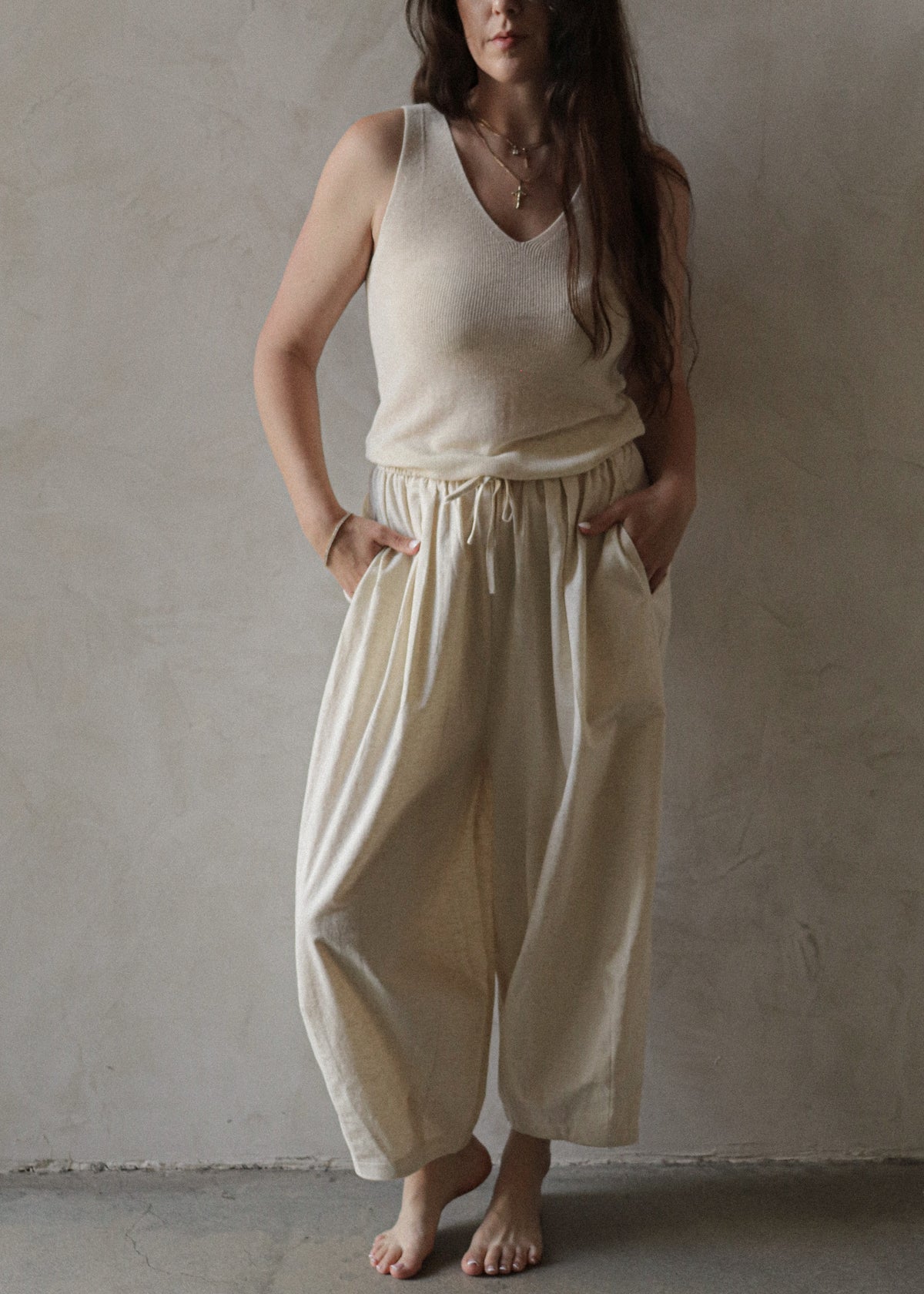 Maya Knit Tank - Natural