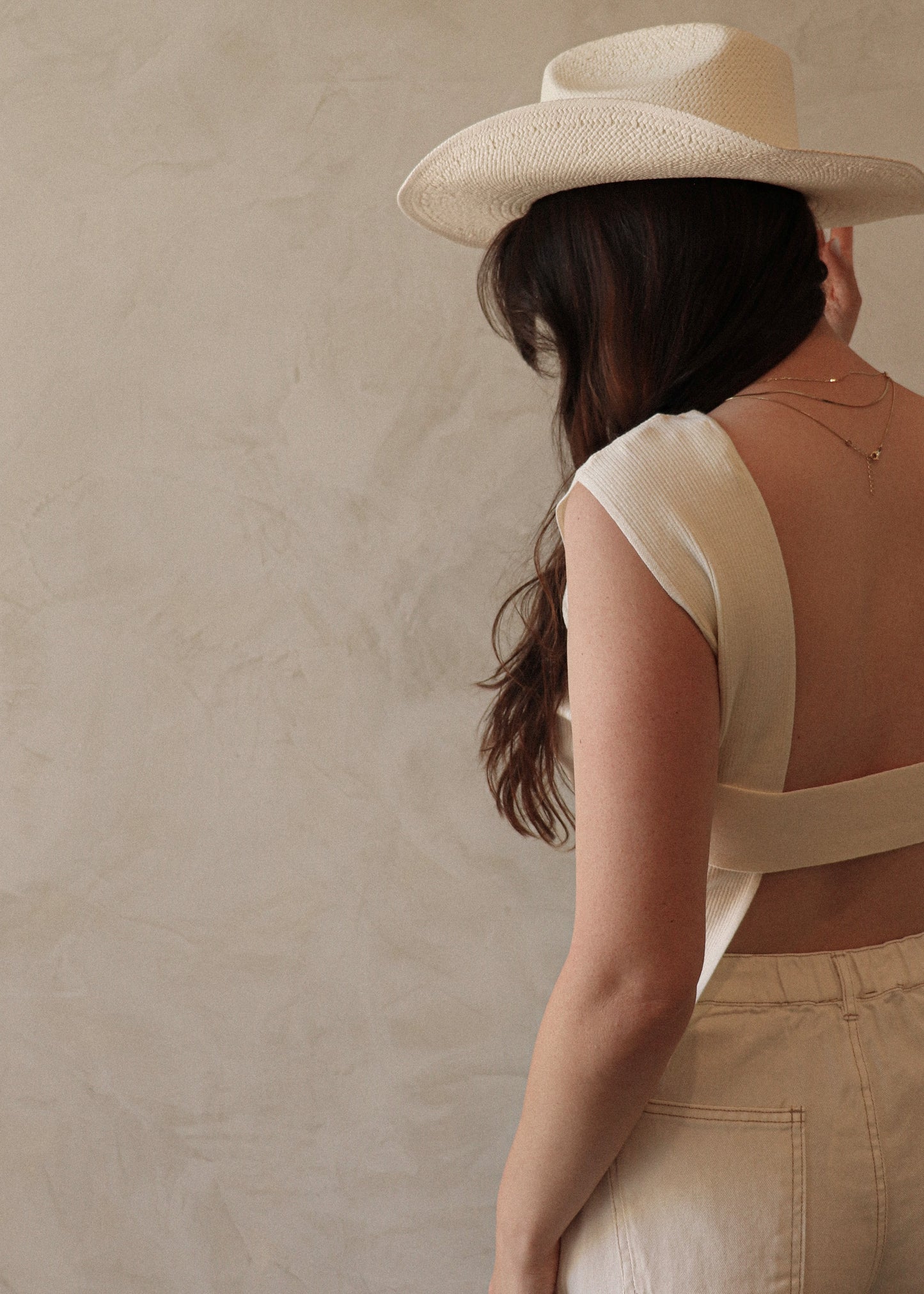 Ribbed Open Back - Cream