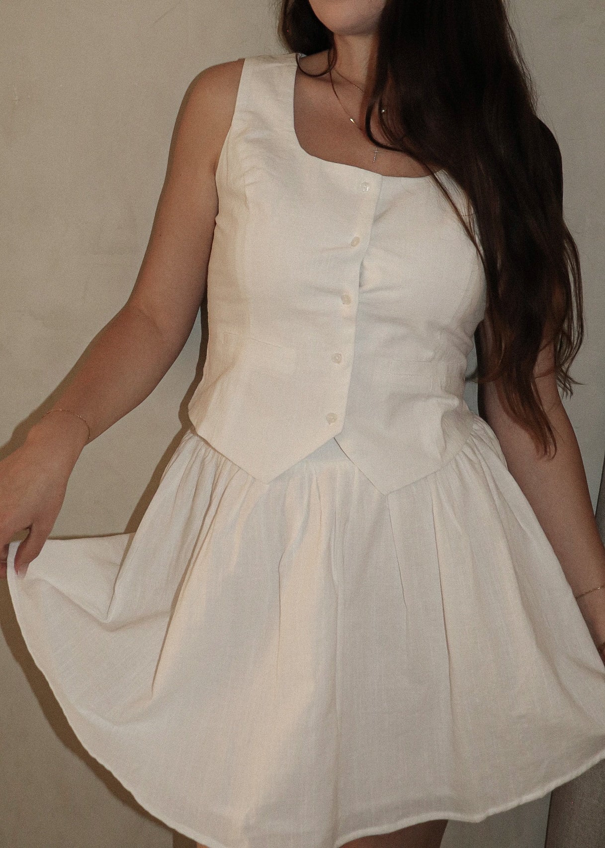 Linen Vest - White