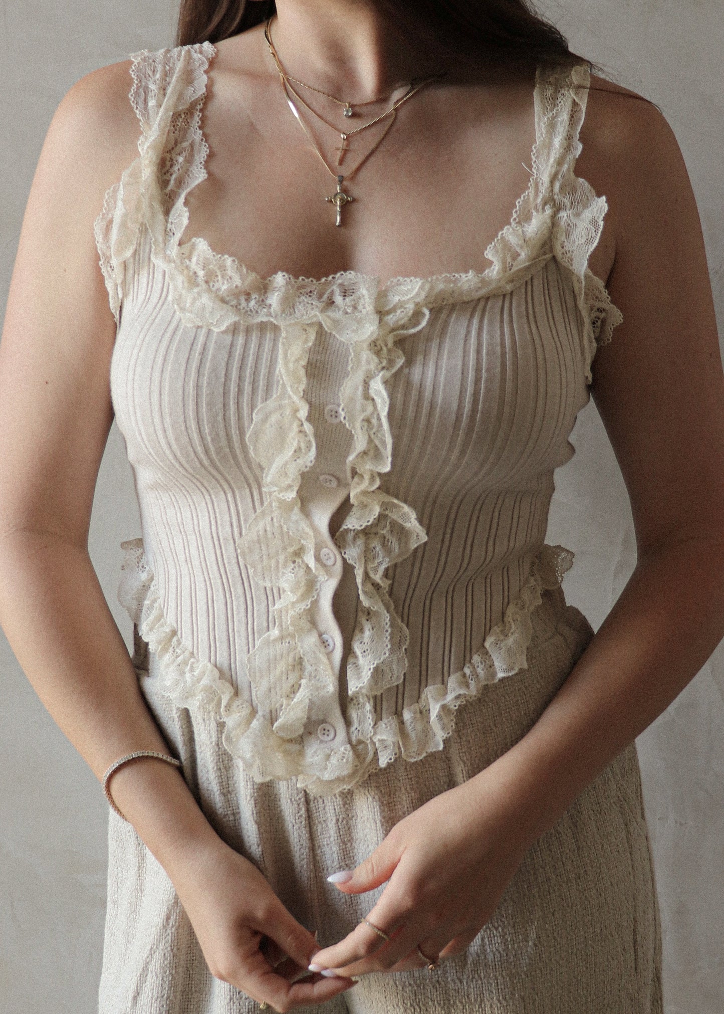 Belle Lace Top - Beige