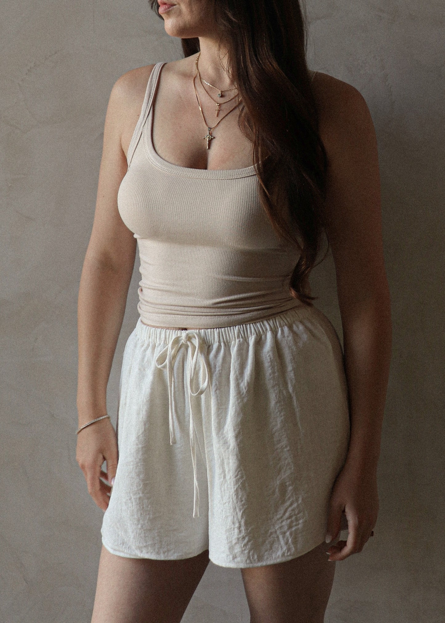 Ribbed Tank - Light Khaki