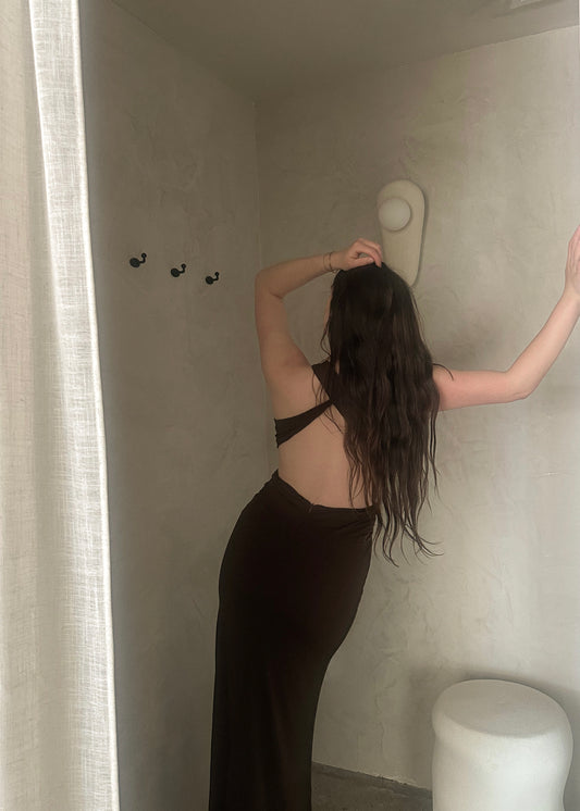 Open Back Maxi - Chocolate