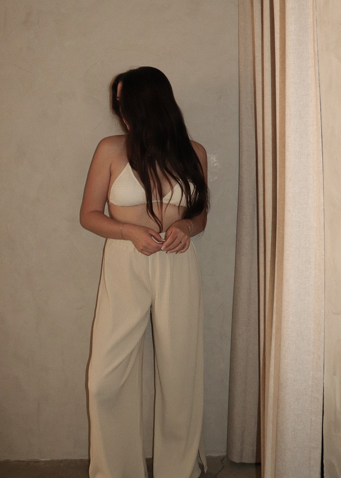 Pleated Pants - Cream