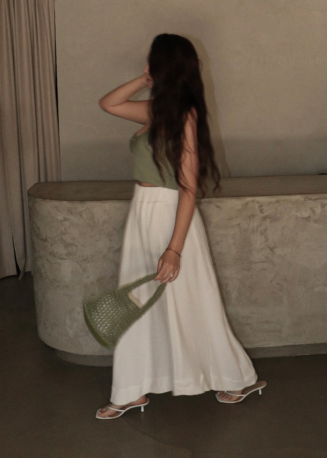 Linen Maxi Skirt - Ivory