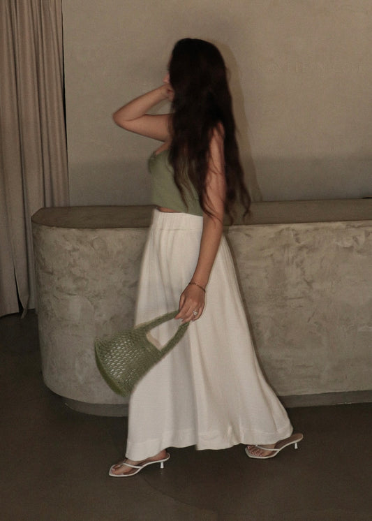 Linen Maxi Skirt - Ivory