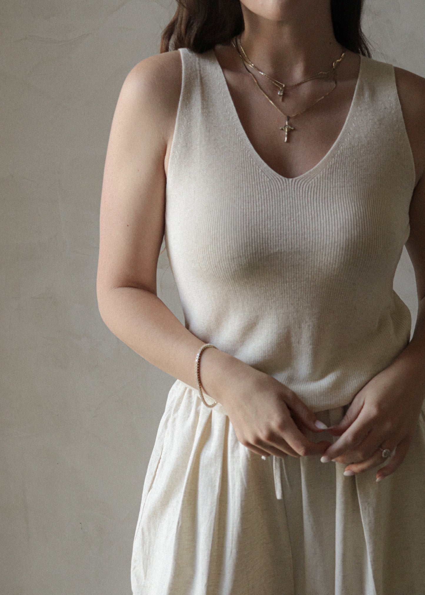 Maya Knit Tank - Natural