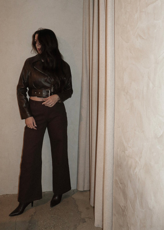 Straight Leg Denim - Chocolate