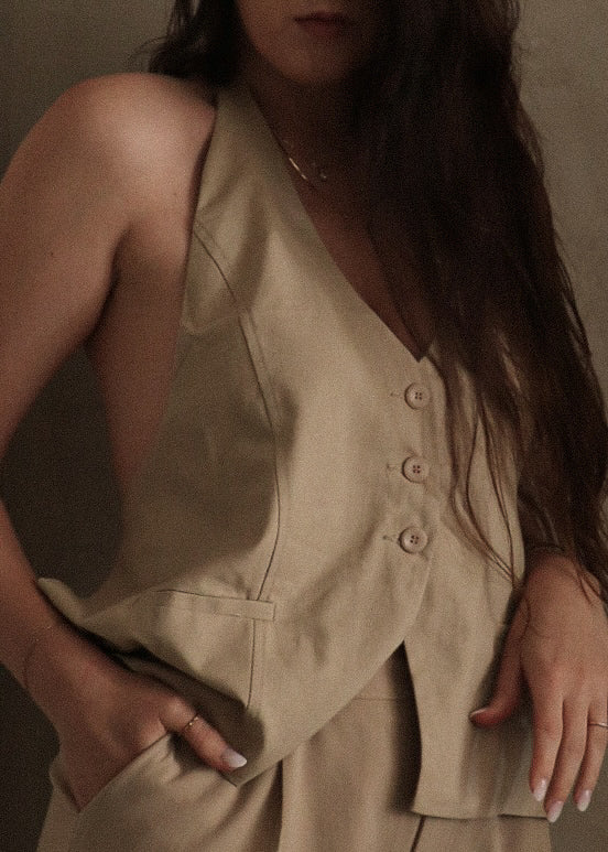 Halter Vest - Sand