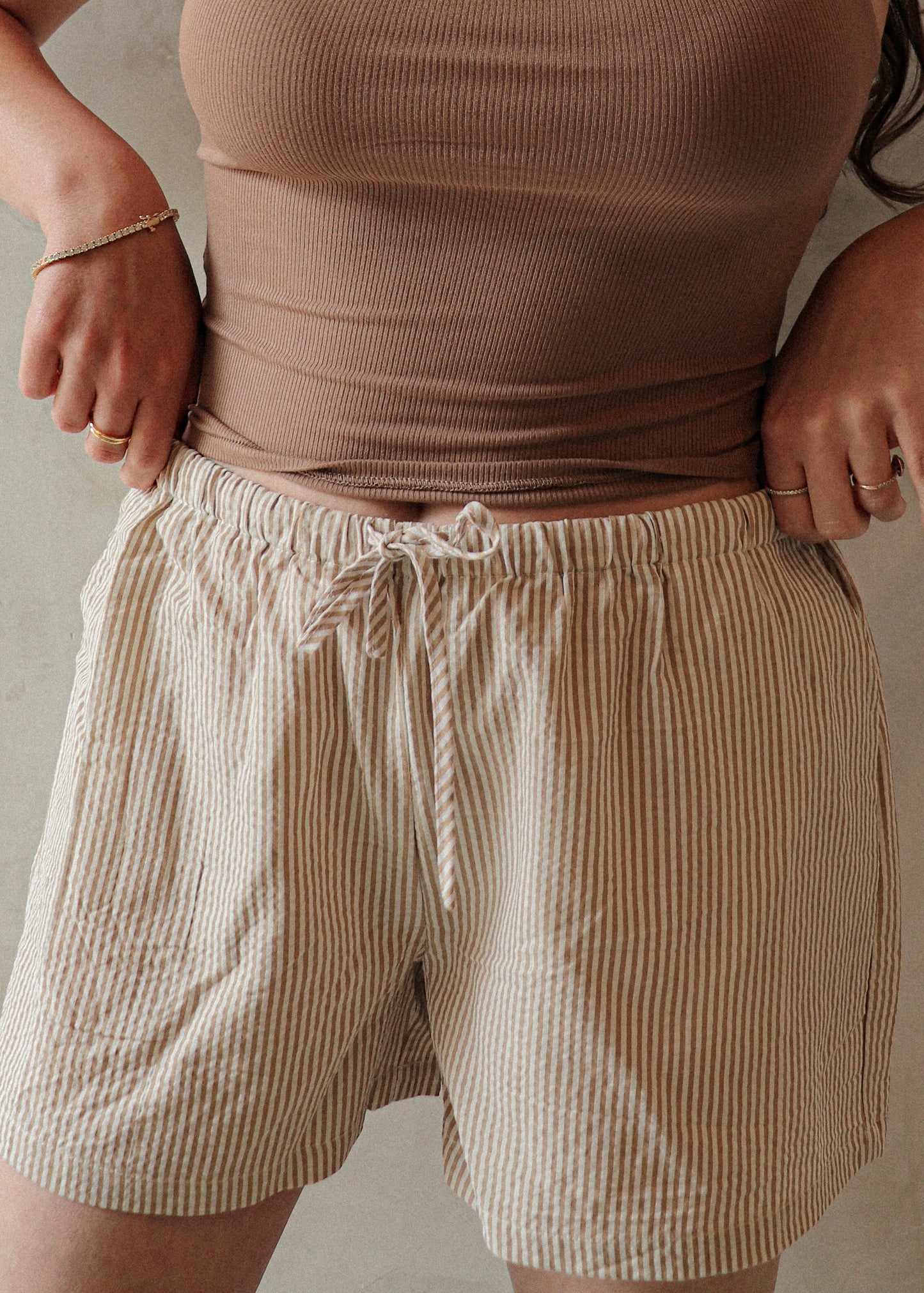 Drawstring Shorts - Striped