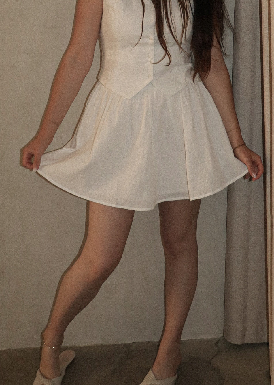 Linen Skirt - White