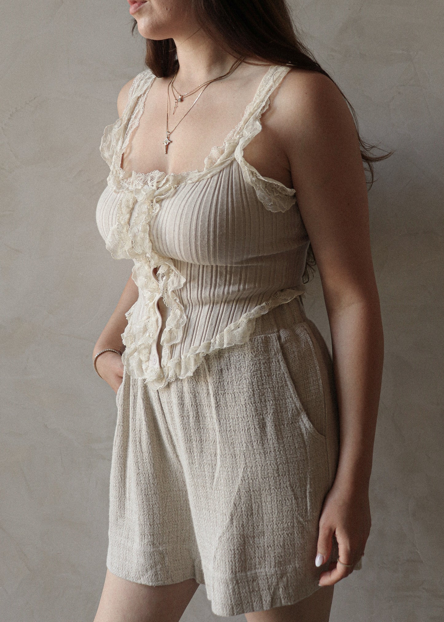 Belle Lace Top - Beige