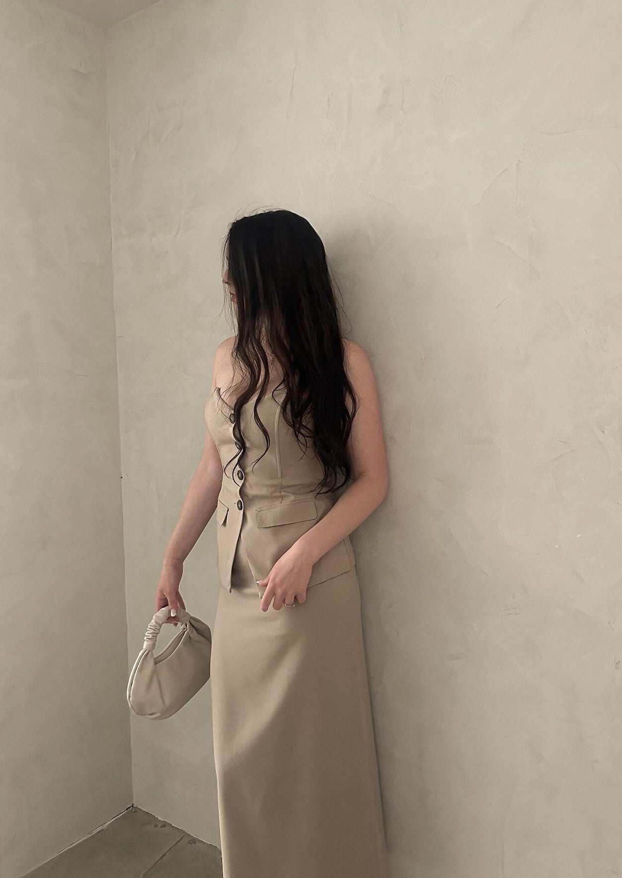 Trouser Maxi Skirt - Taupe