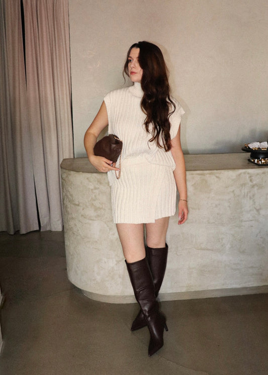 Oversized Sweater Vest - Cream