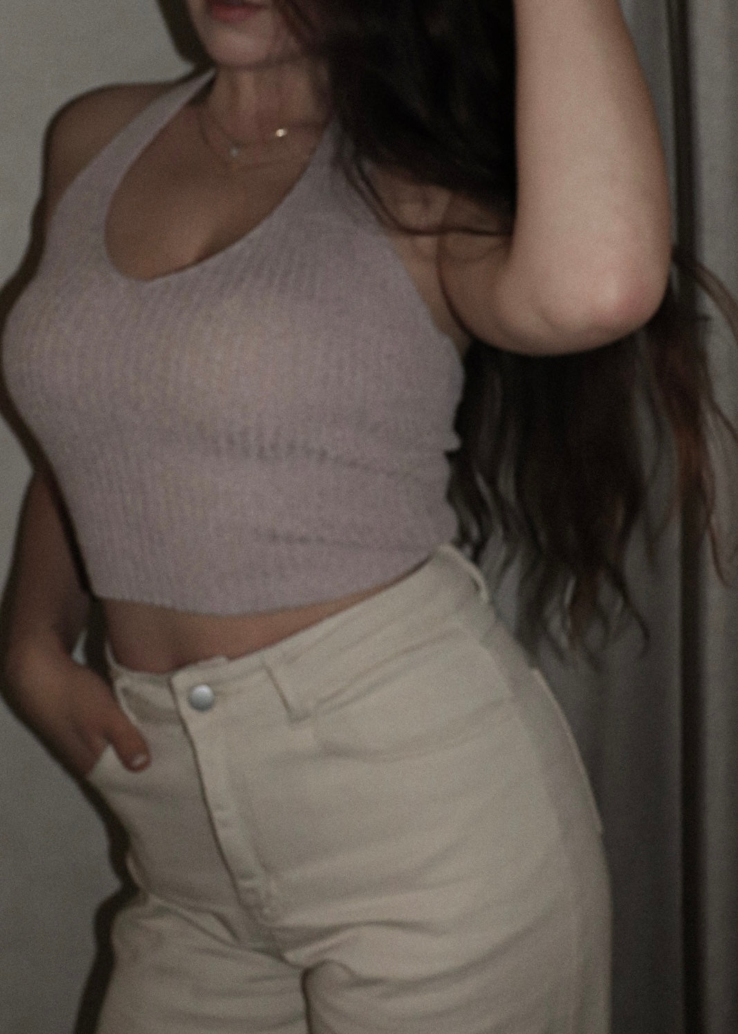 Ribbed Halter - Blush
