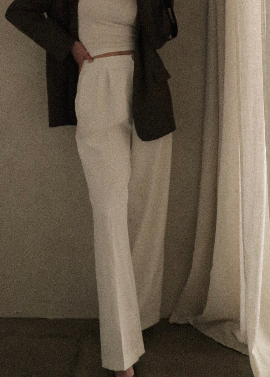 Pleated Trousers - White