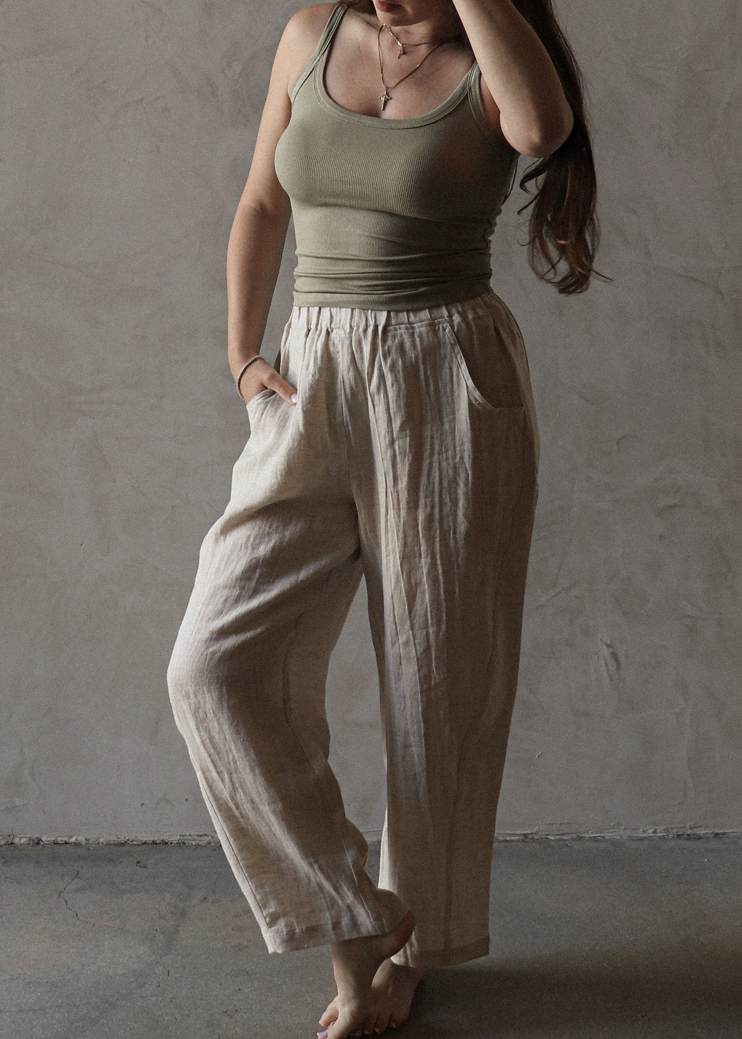Relaxed Linen Pant - Natural
