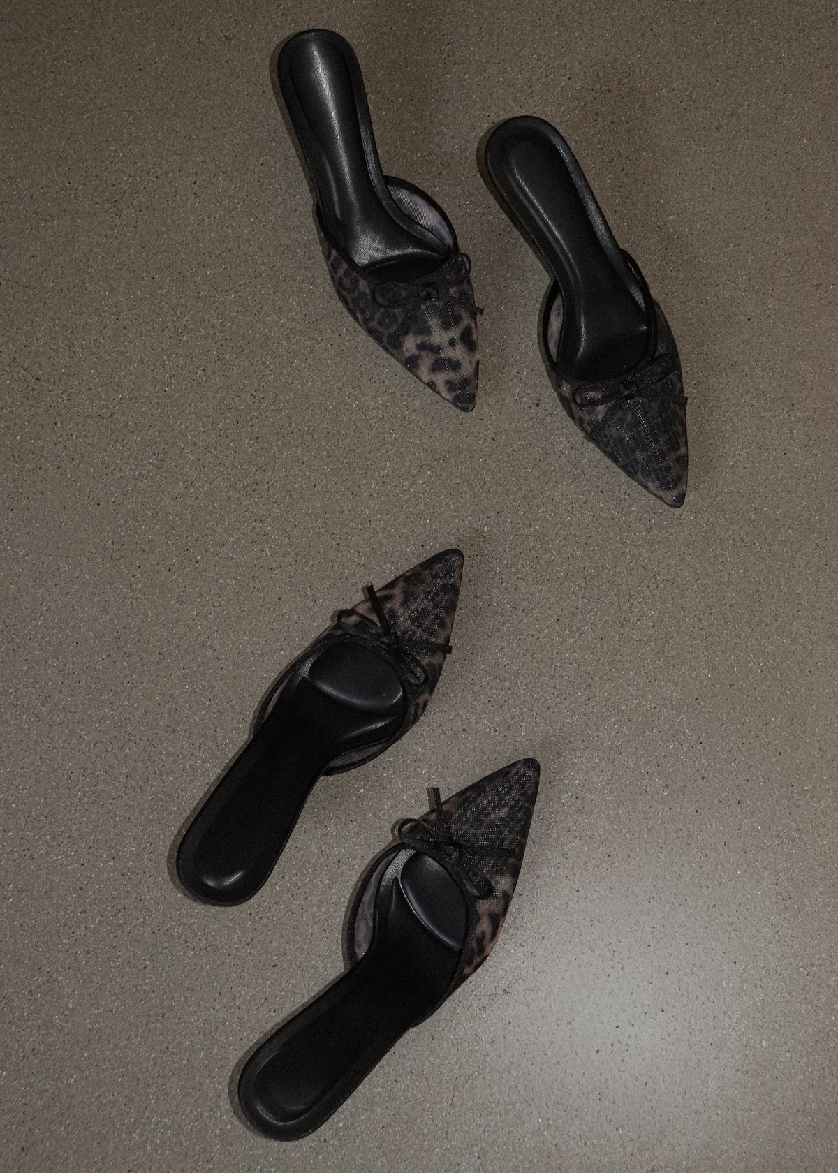 Kitten Heels - Mesh Leopard