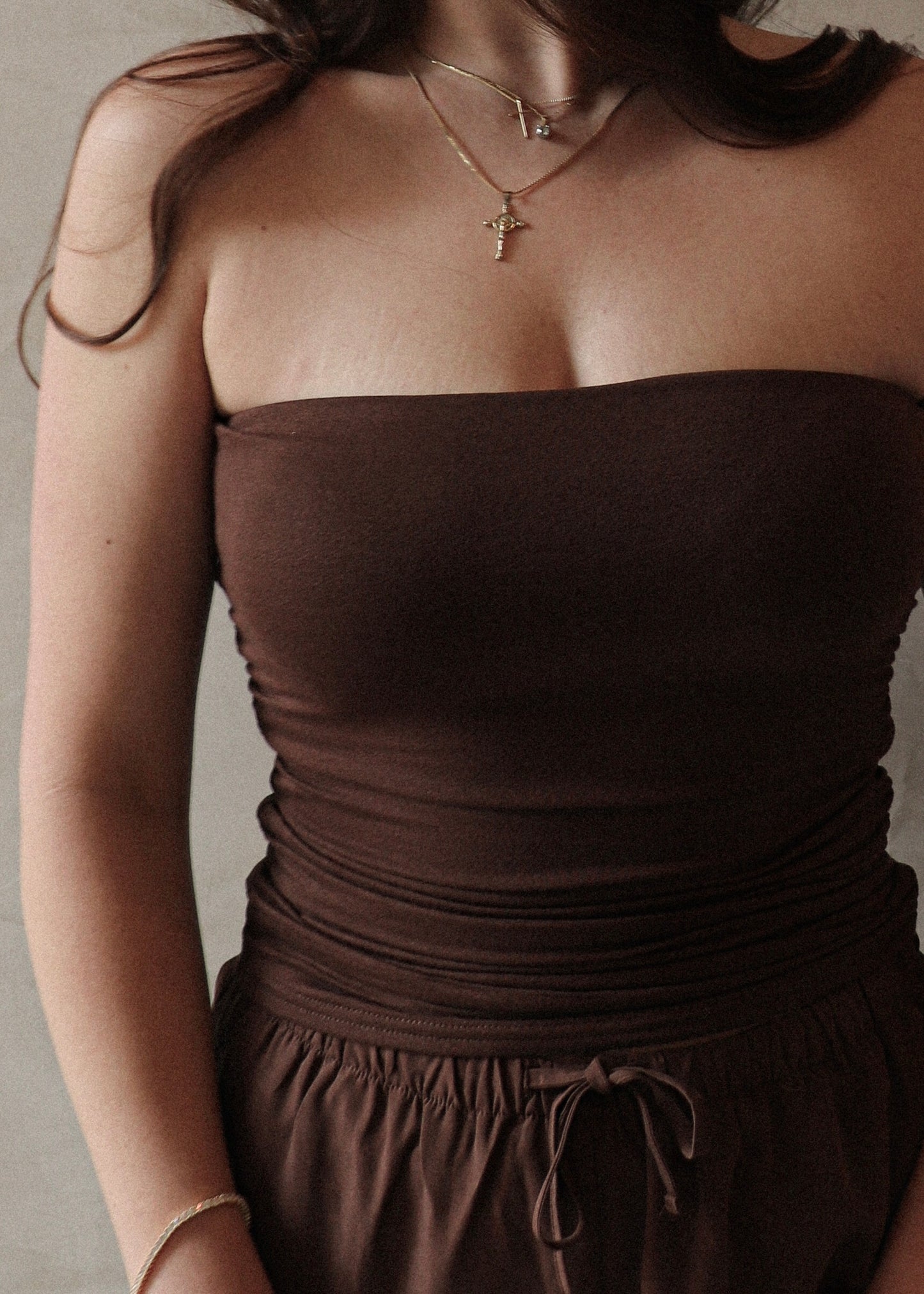 Camila Strapless - Brown