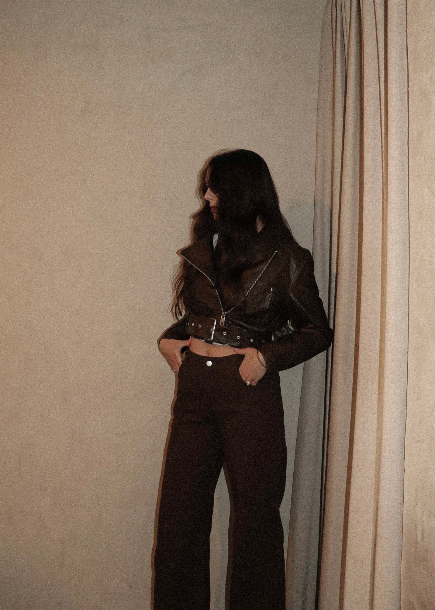 Biker Jacket - Brown