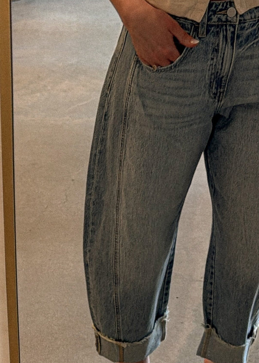 Barrel Cuffed Denim - Light