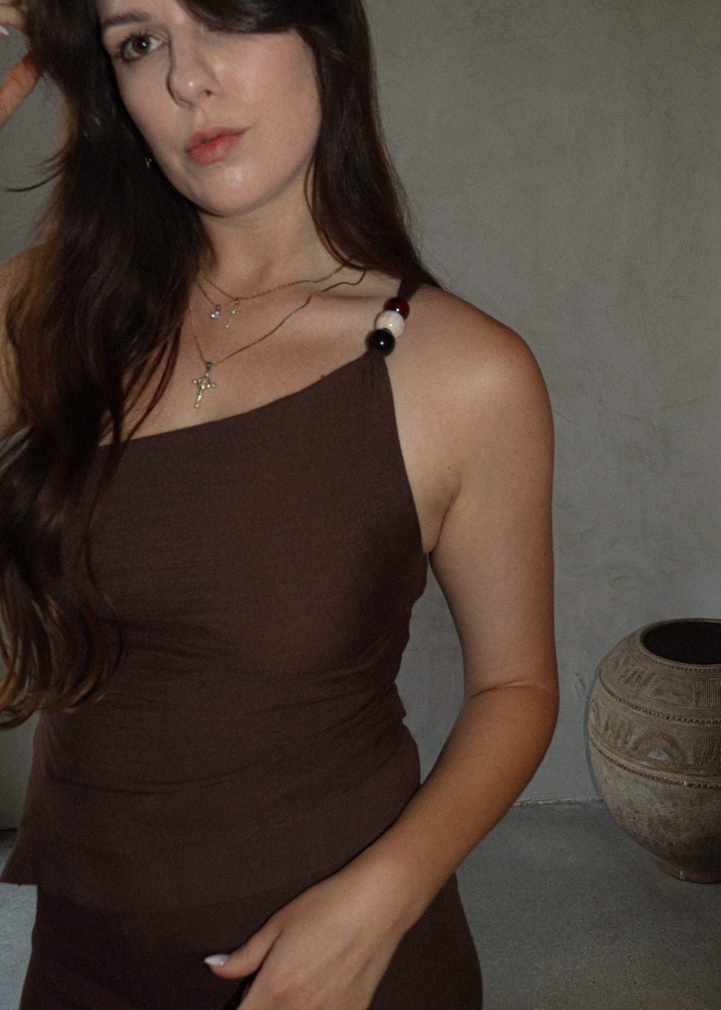 Sienna One Shoulder - Brown