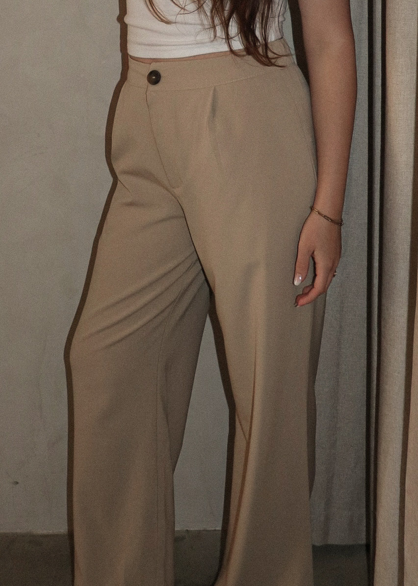 Wide Leg Trouser - Desert