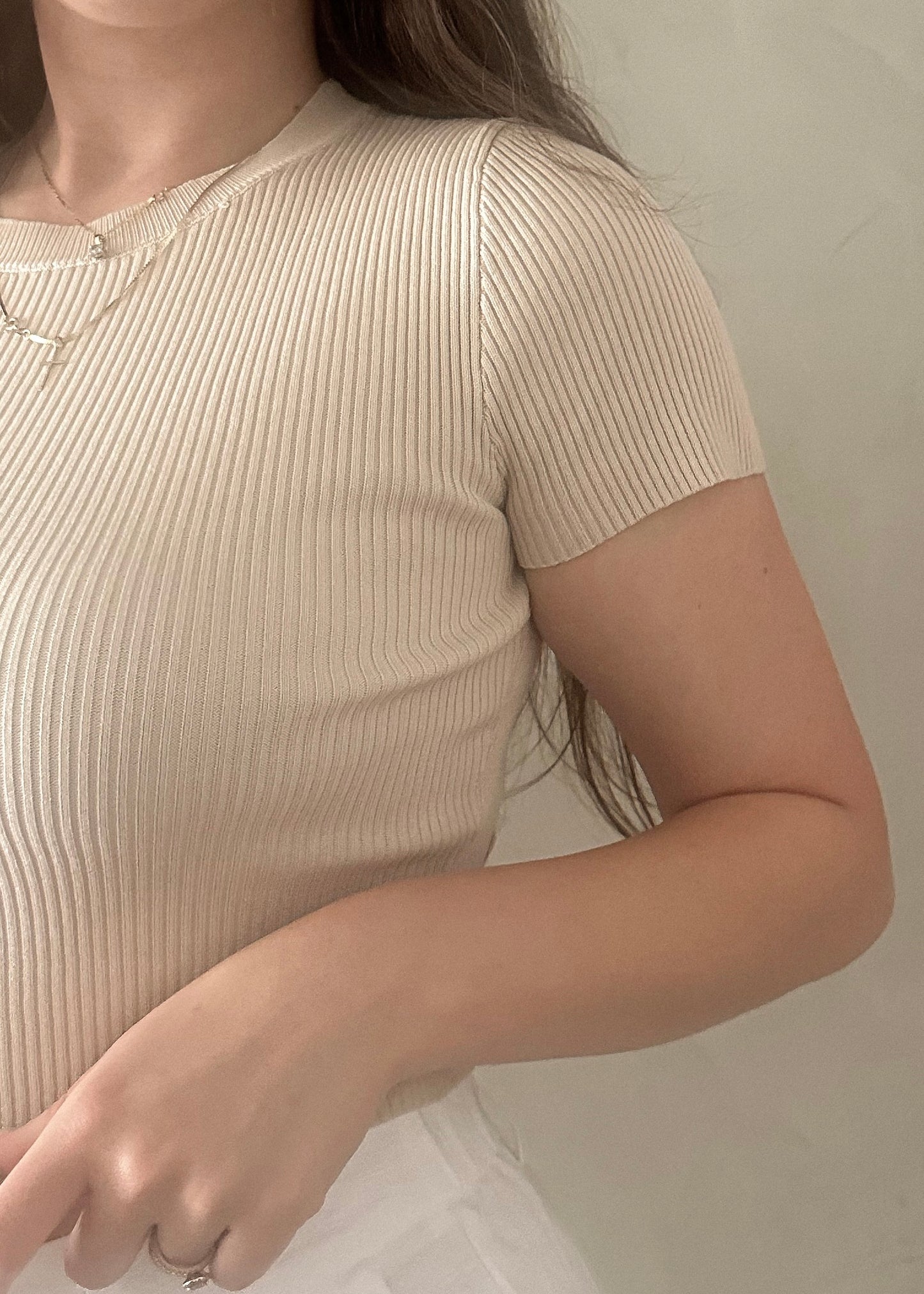 Ribbed Tee - Natural