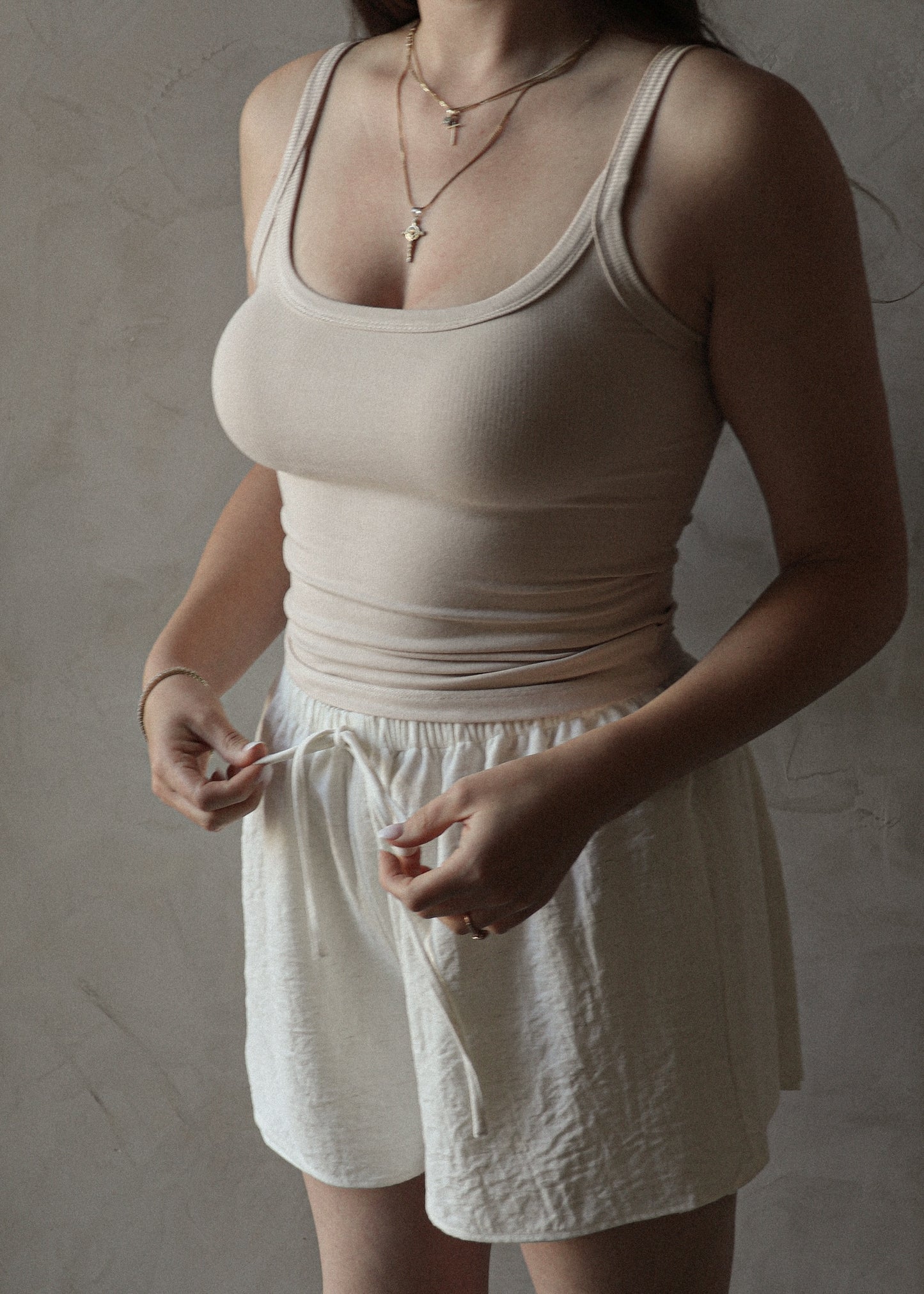 Ribbed Tank - Light Khaki
