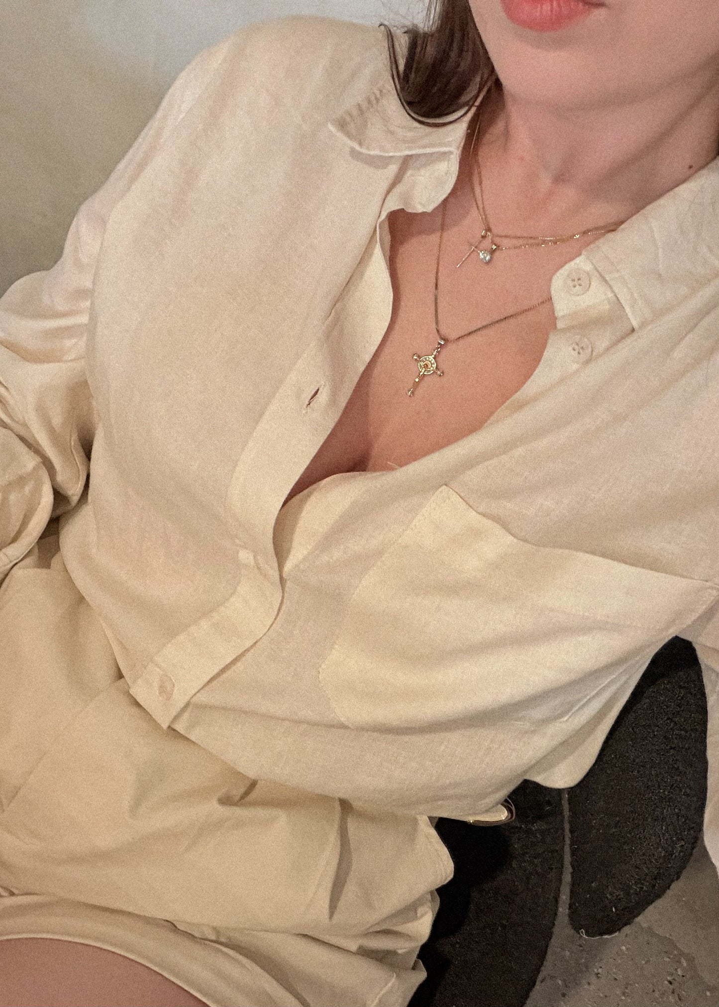 Linen Button Up - Natural