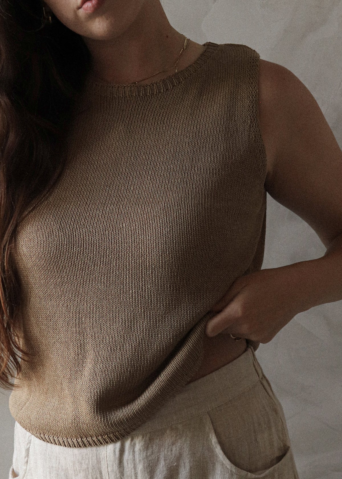 Saylor Knit Tank - Sand