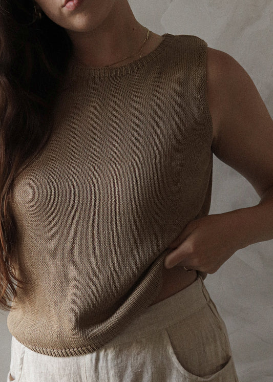Saylor Knit Tank - Sand