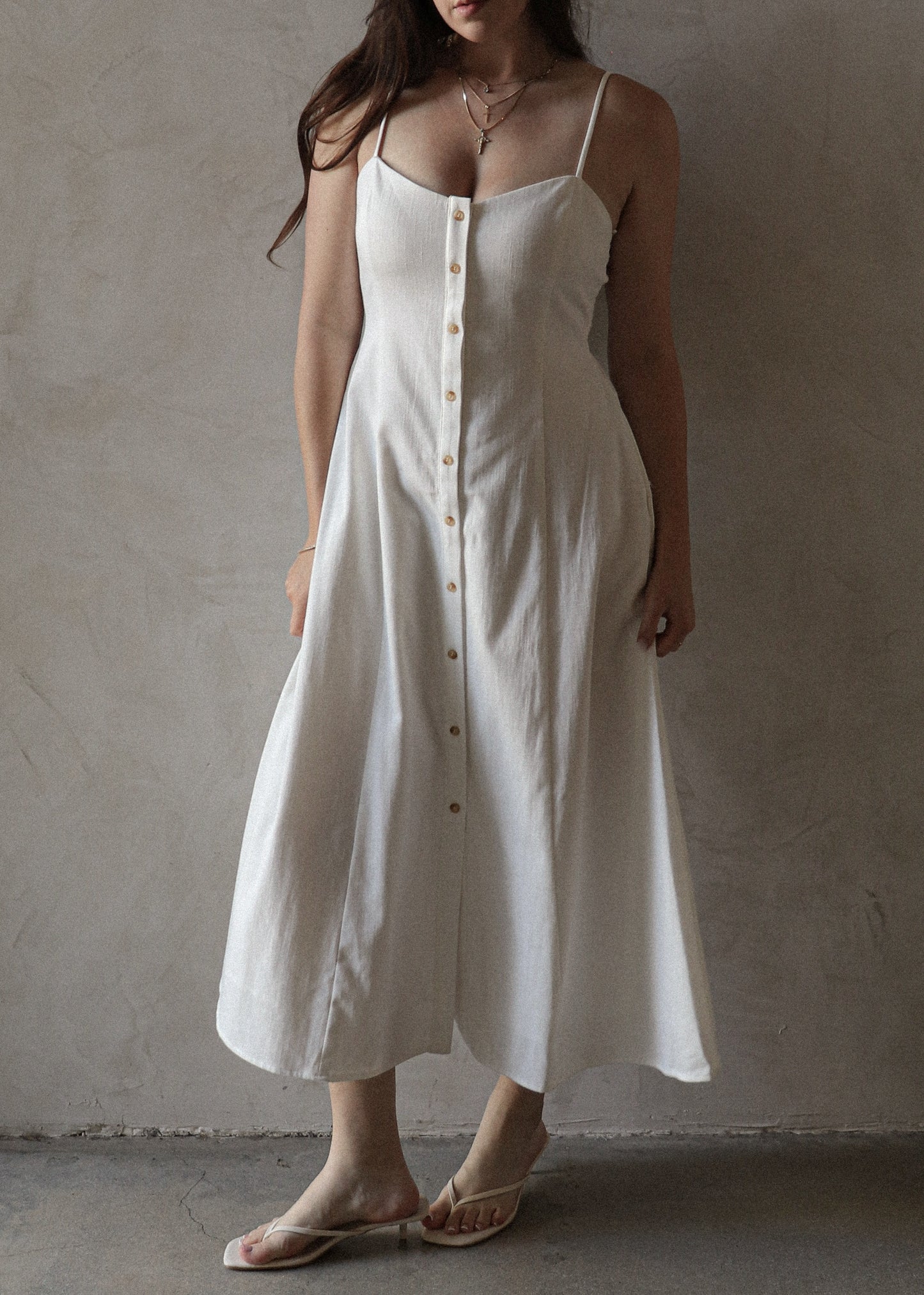 Daisy Midi Dress - White