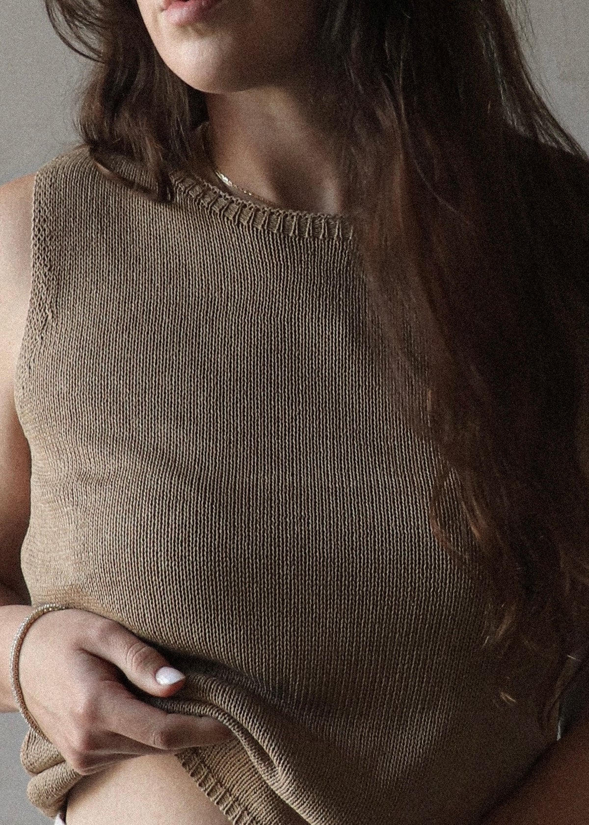 Saylor Knit Tank - Sand