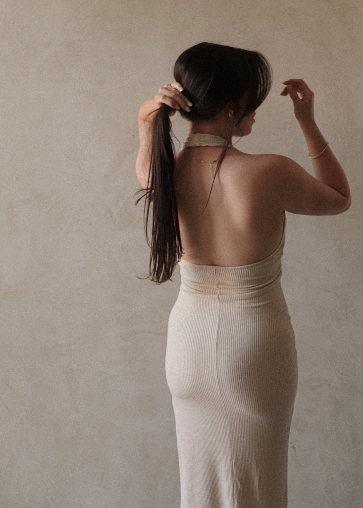 Vacation Halter Dress - Natural