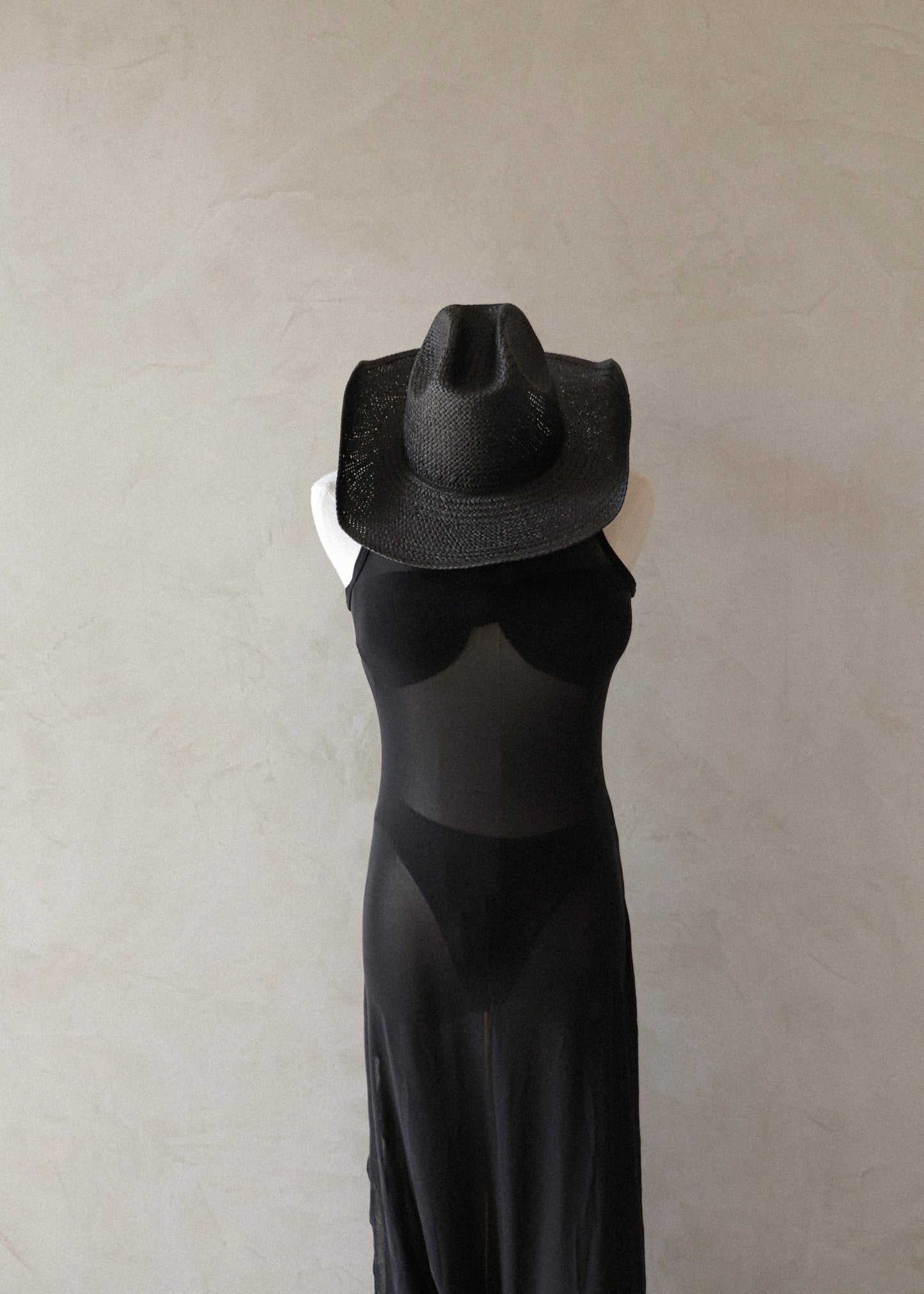 Cowboy Straw Hat - Black
