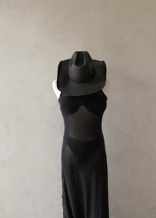 Cowboy Straw Hat - Black