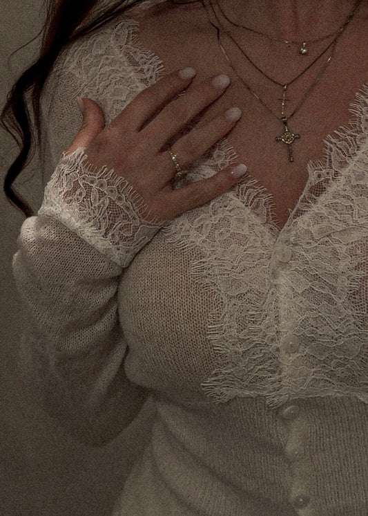 Lace Cardigan - Ivory