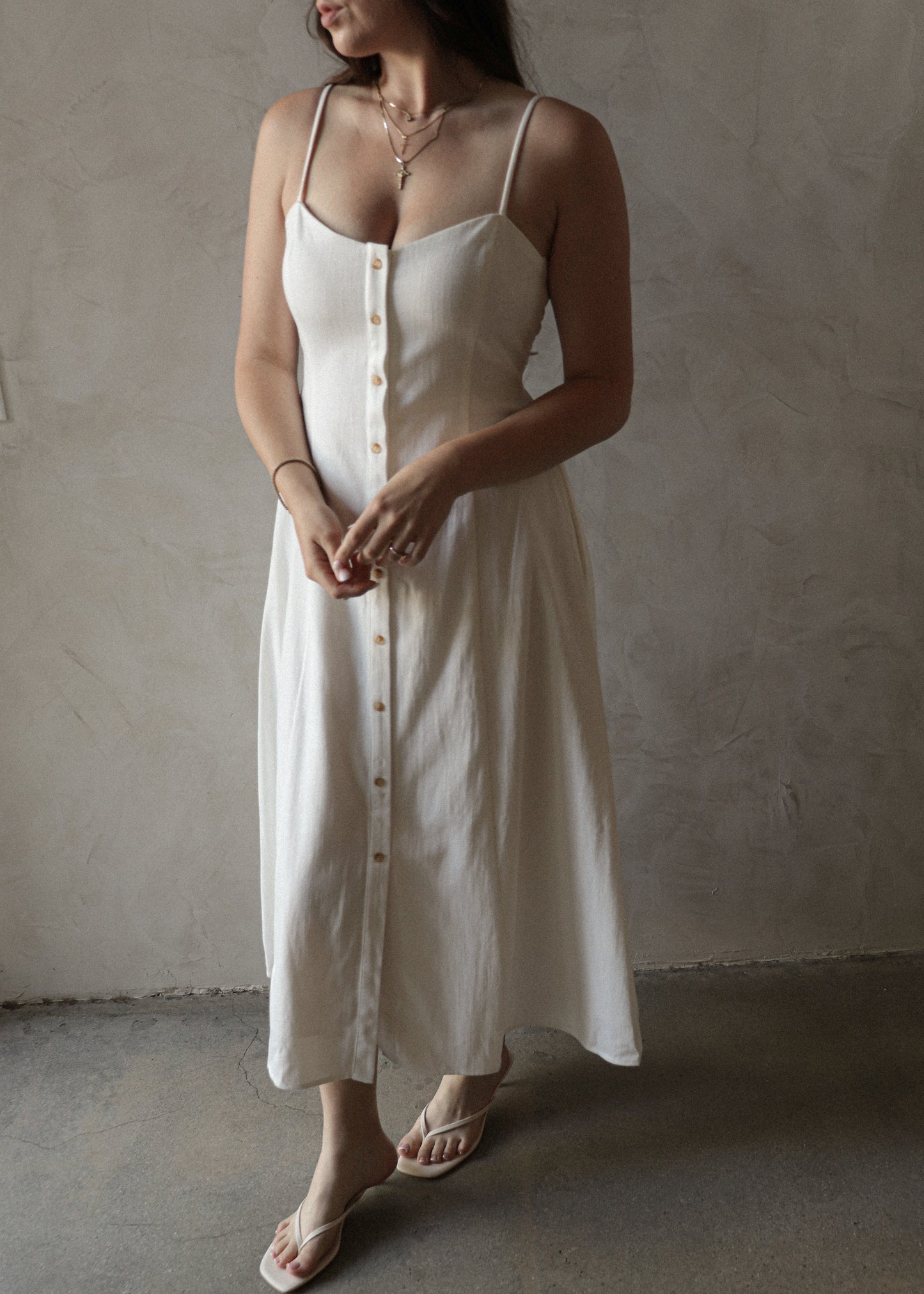 Daisy Midi Dress - White