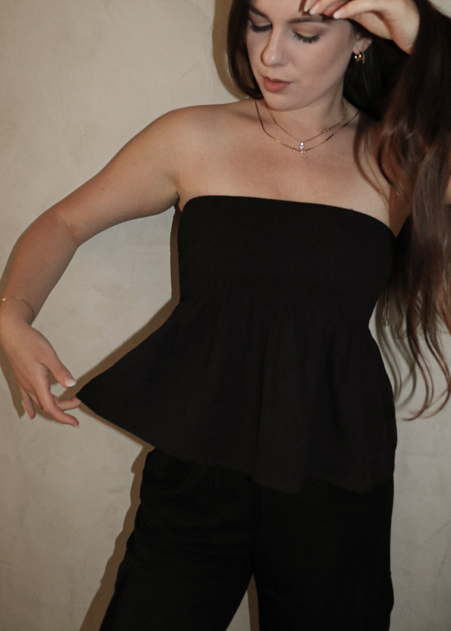 Linen Strapless - Black