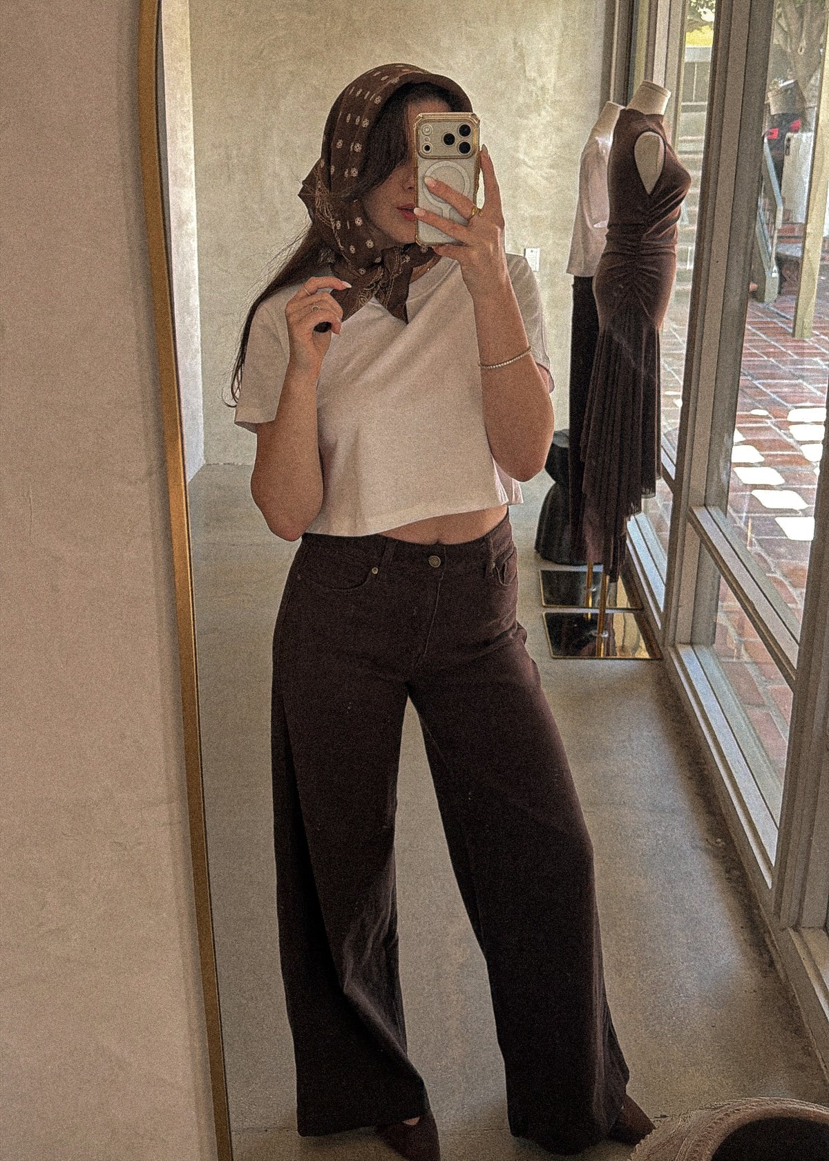 Wide Leg Denim - Chocolate