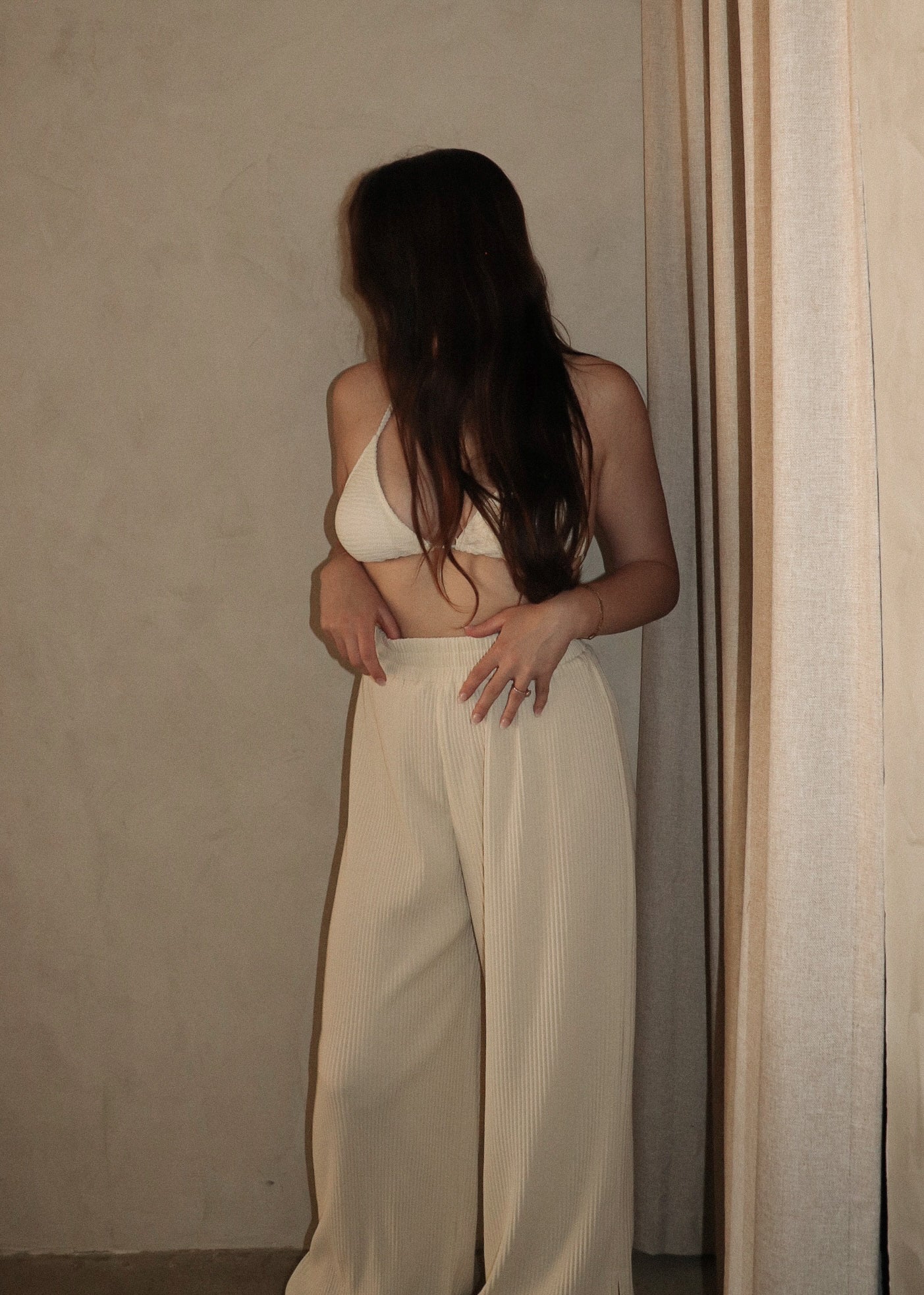 Pleated Pants - Cream