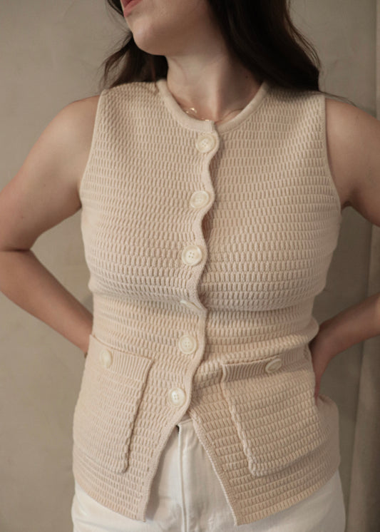 Knit Vest - Beige
