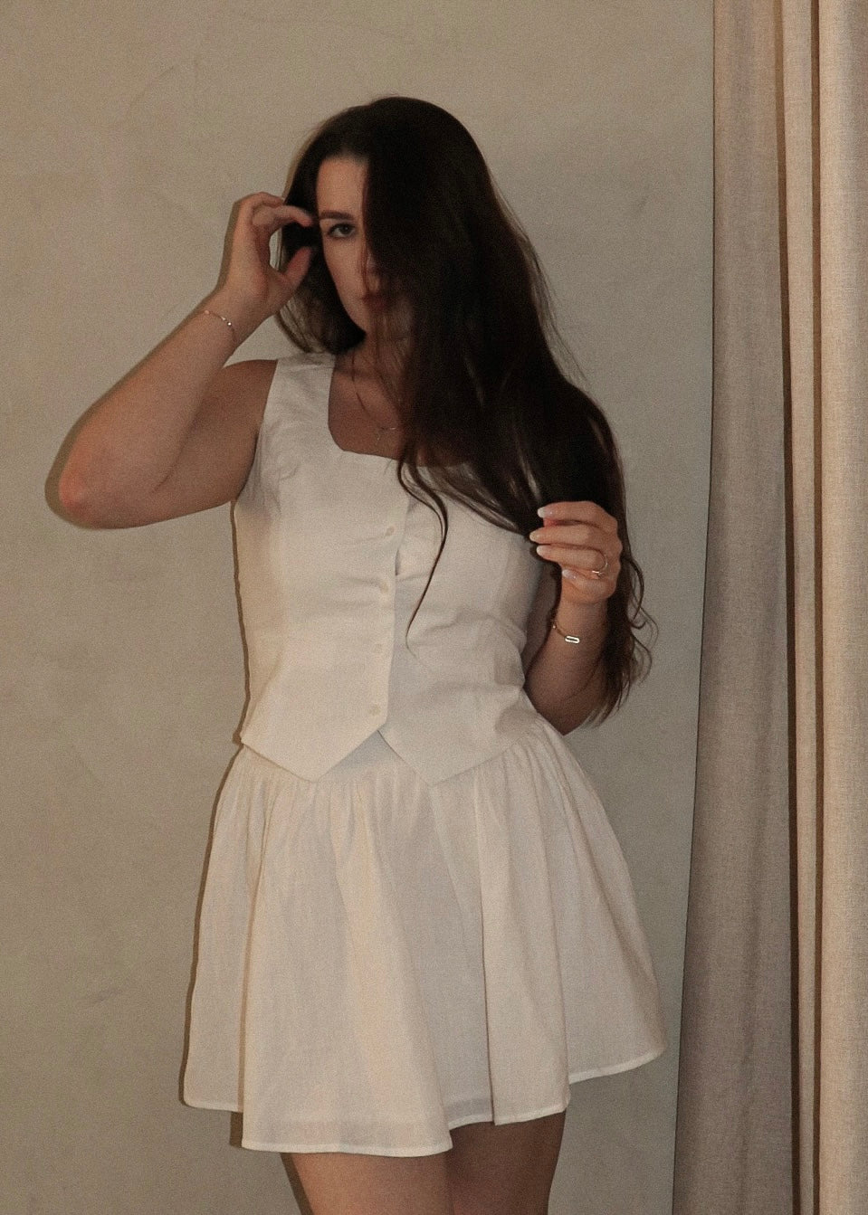 Linen Vest - White