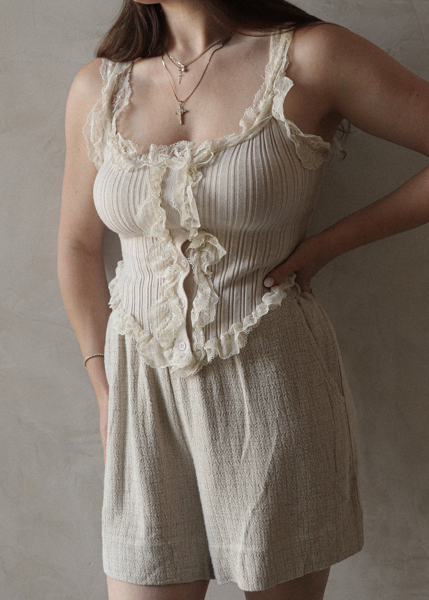 Belle Lace Top - Beige
