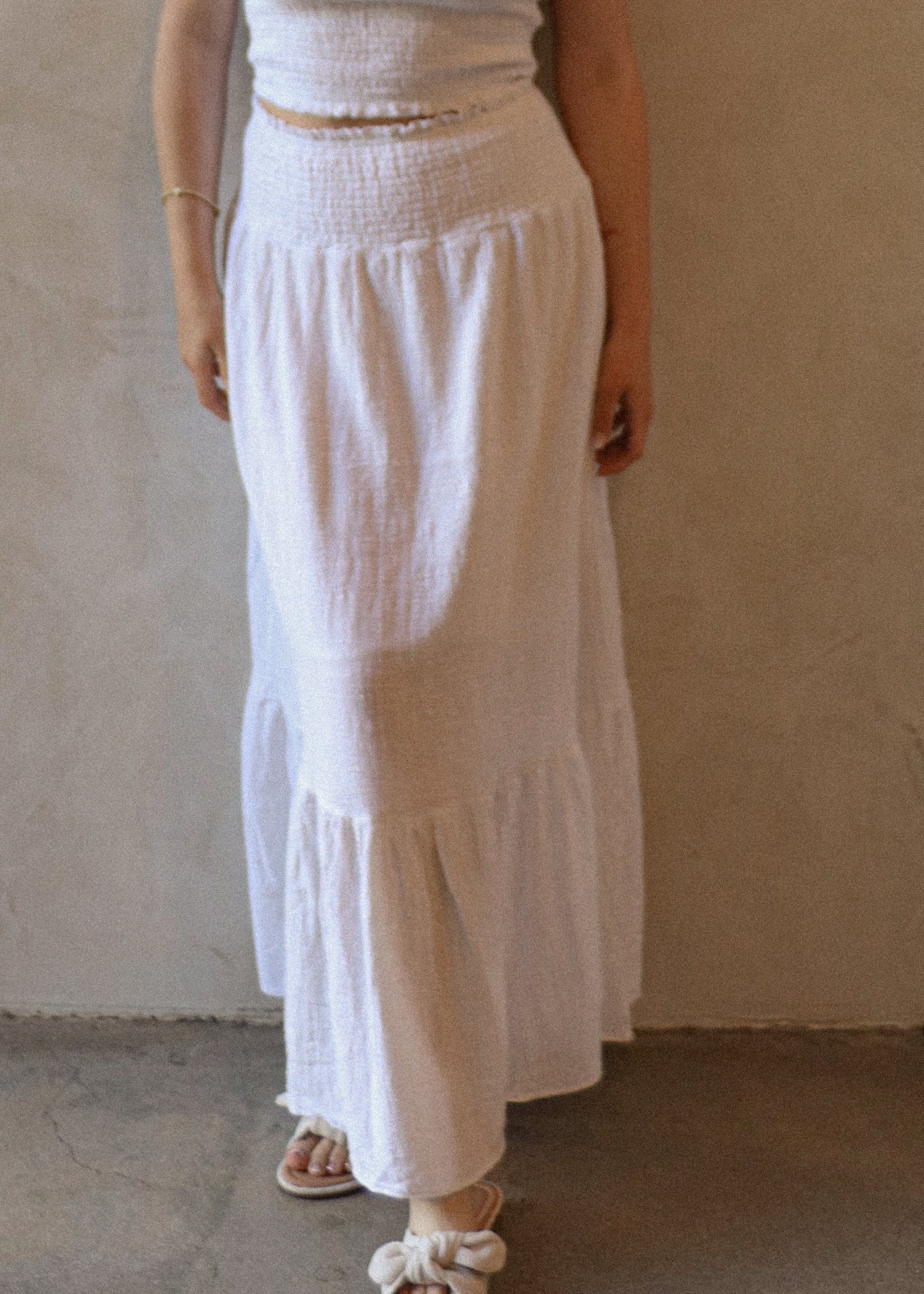 Tiered Skirt - White